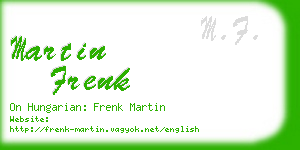 martin frenk business card